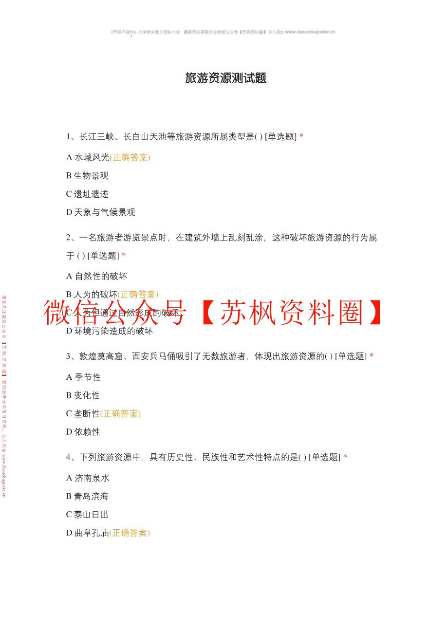 旅游资源管理